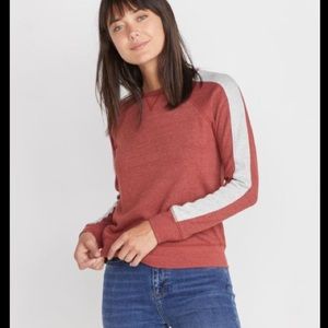 Marine Layer varsity raglan sweatshirt rosewood
